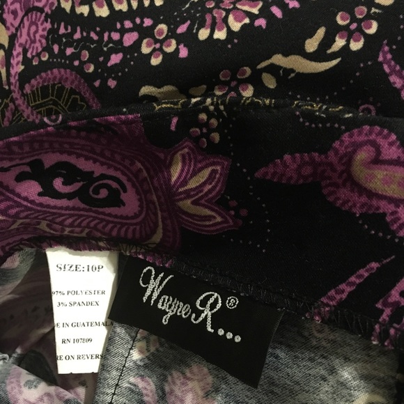 Wayne R. Velvet Paisley Skirt 10P FREE SHIP - Picture 4 of 4